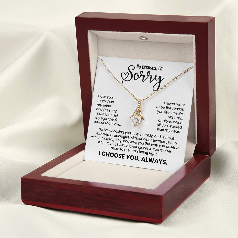 Apology Gift For Her – Alluring Beauty Necklace – No Excuses, I’m Sorry