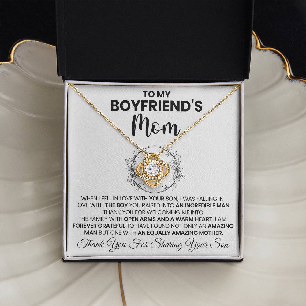 To My Boyfriend's Mom "You Are Amazing" Love Knot Necklace