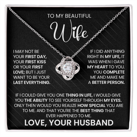 Gift For Wife "You Make Me A Better Person" Gold Knot Necklace