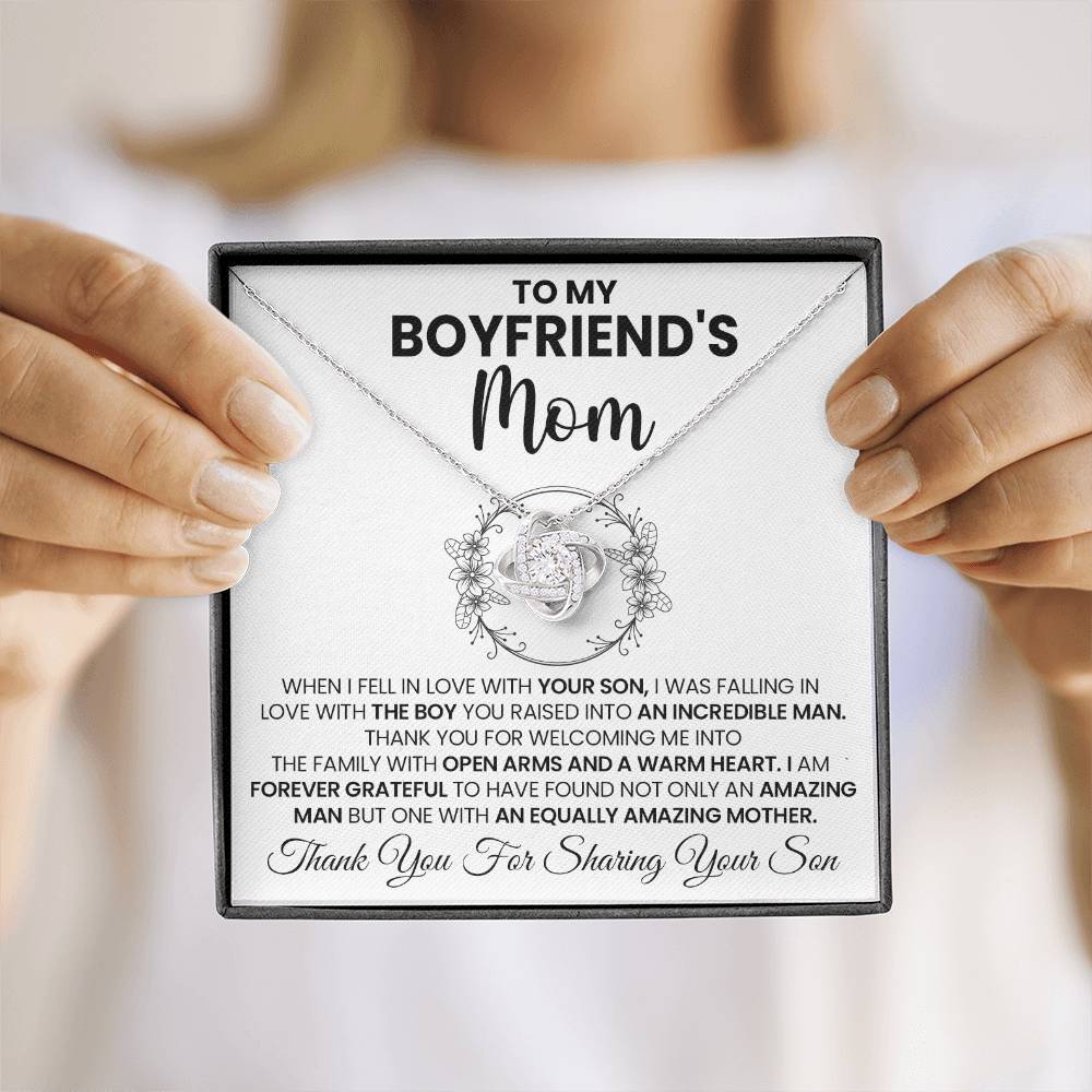To My Boyfriend's Mom "You Are Amazing" Love Knot Necklace