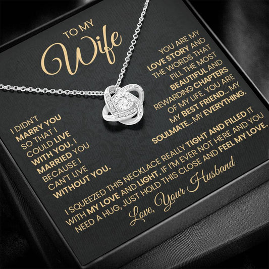 Gift For Wife "You Are My Love Story" Gold Love Necklace