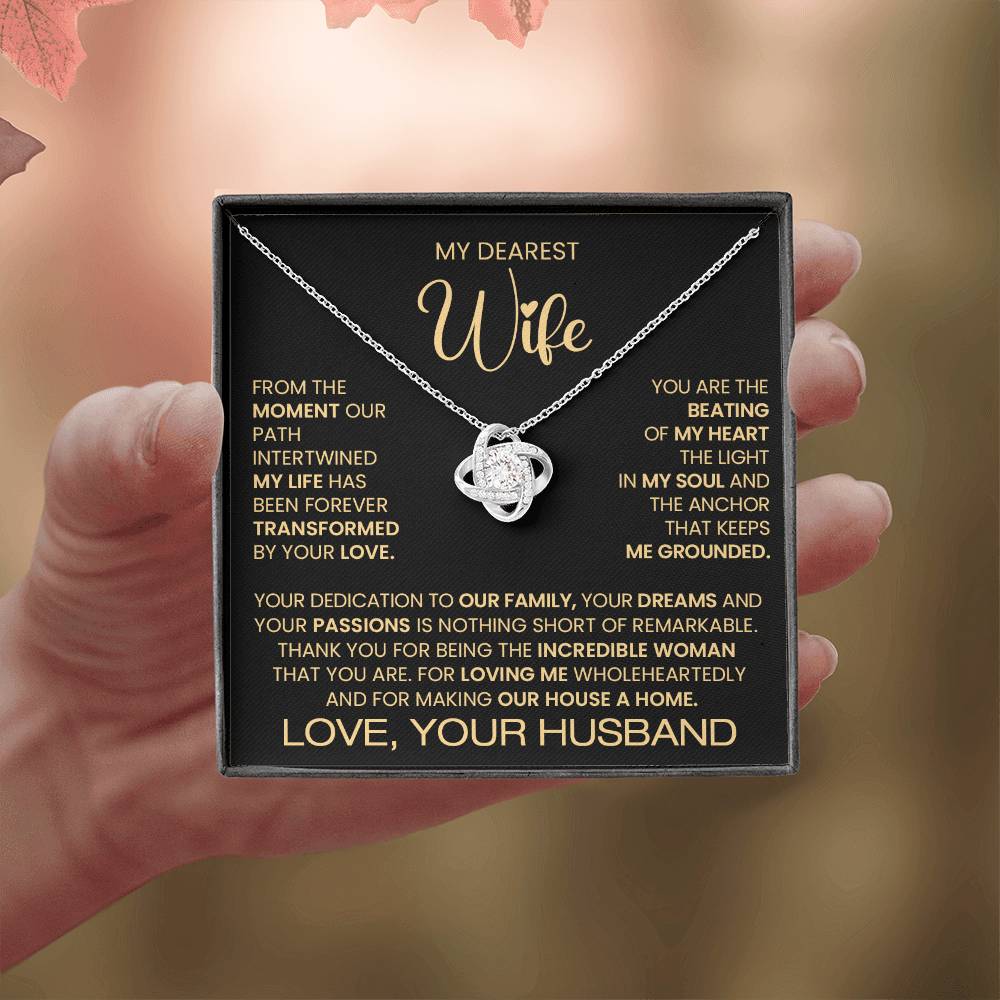 Gift For Wife "You Are an Incredible Woman" Love Knot Necklace