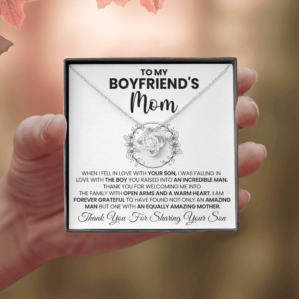 To My Boyfriend's Mom "You Are Amazing" Love Knot Necklace
