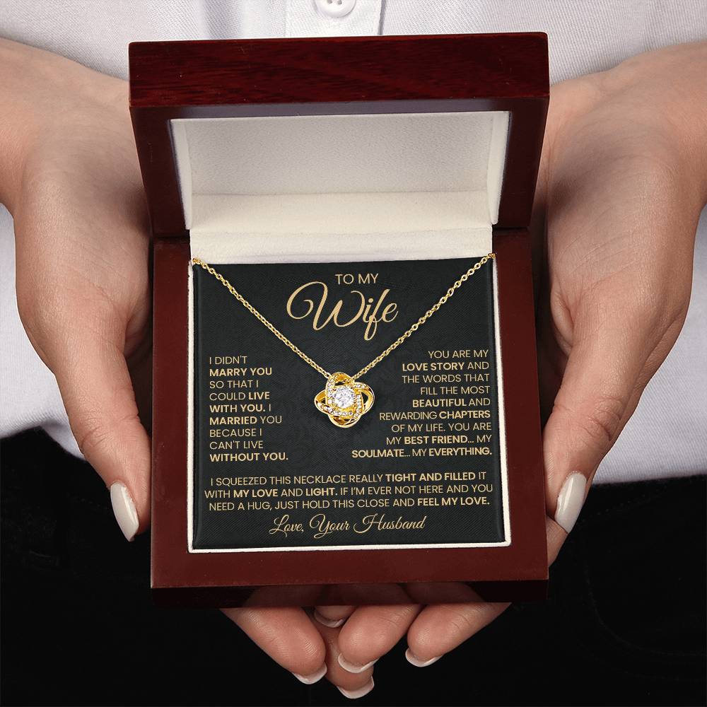 Gift For Wife "You Are My Love Story" Gold Love Necklace