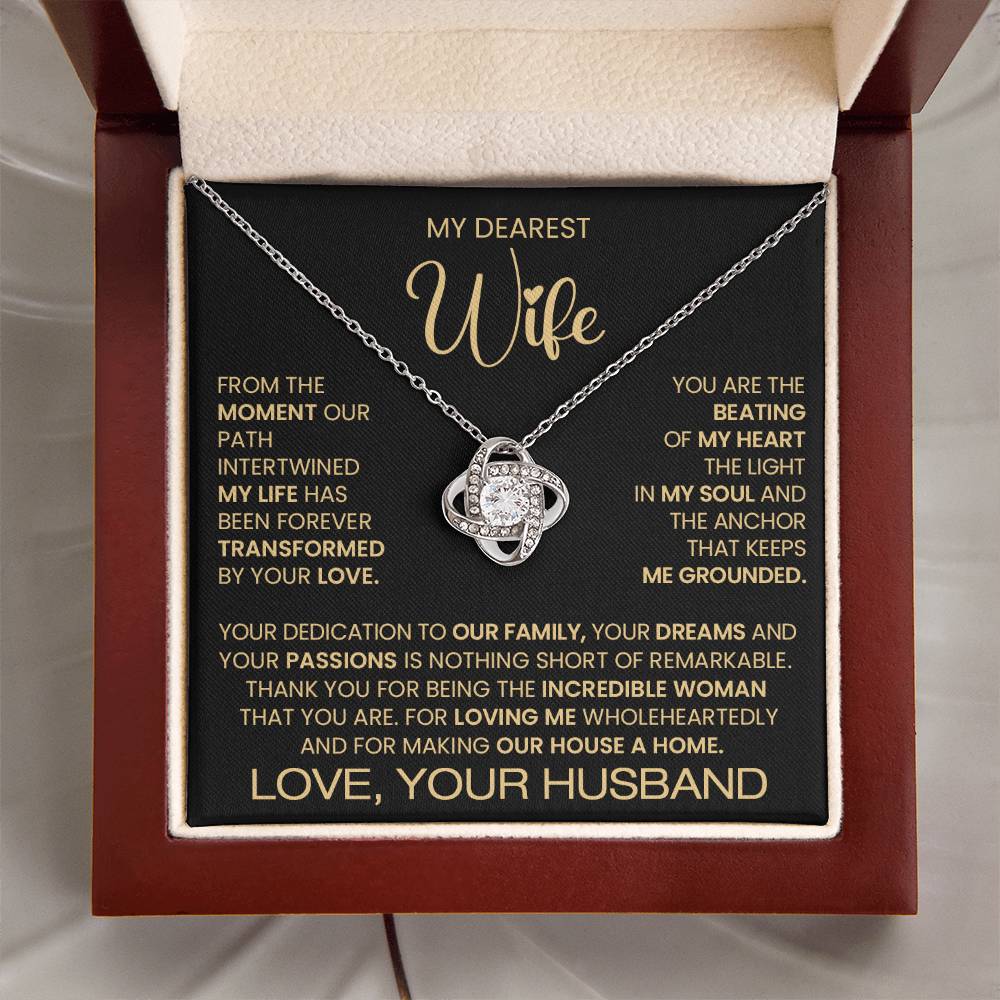 Gift For Wife "You Are an Incredible Woman" Love Knot Necklace