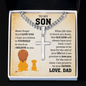 To My Son From Dad | Never Forget I Love U | Cuban Link Chain with Artisan Cross