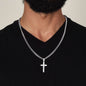 To My Son From Dad | Never Forget I Love U | Cuban Link Chain with Artisan Cross