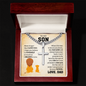 To My Son From Dad | Never Forget I Love U | Cuban Link Chain with Artisan Cross