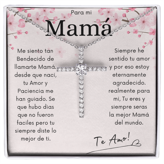 Para mi Mamá | CZ Cross Necklace | Te Amo Mami