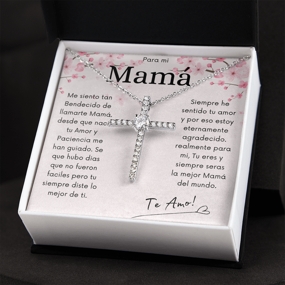 Para mi Mamá | CZ Cross Necklace | Te Amo Mami