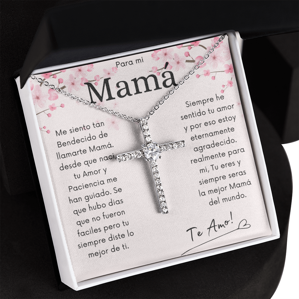Para mi Mamá | CZ Cross Necklace | Te Amo Mami