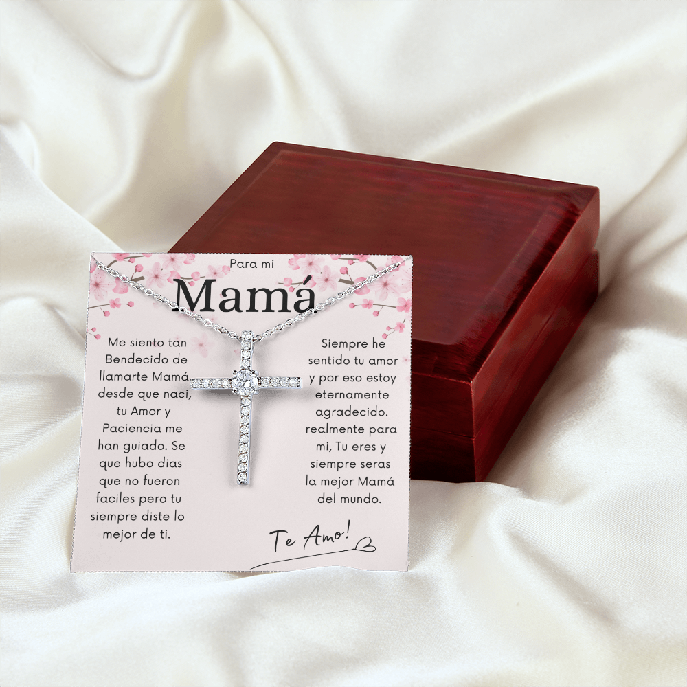 Para mi Mamá | CZ Cross Necklace | Te Amo Mami