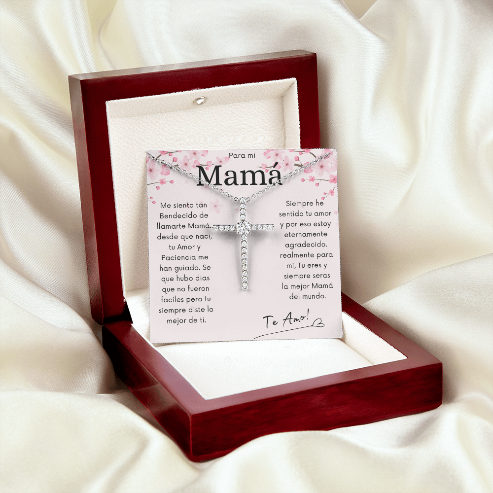 Para mi Mamá | CZ Cross Necklace | Te Amo Mami
