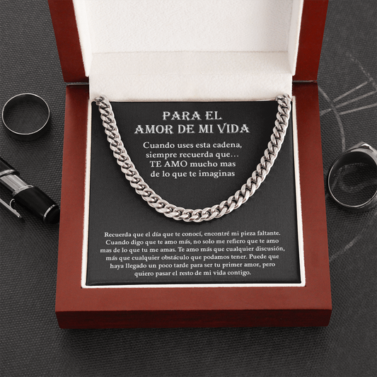 PARA EL AMOR DE MI VIDA | Collar de cadena de enlace cubano