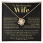 To My Beautiful Wife - Love Knot Necklace