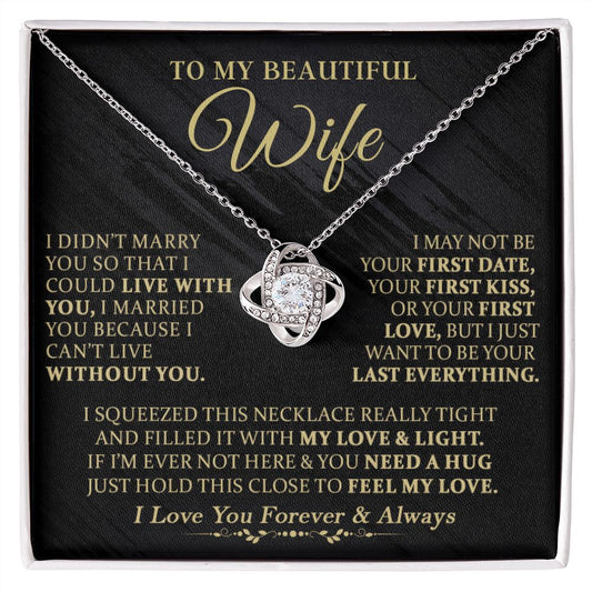 To My Beautiful Wife - Love Knot Necklace