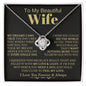 To My Beautiful Wife - Love Knot Necklace