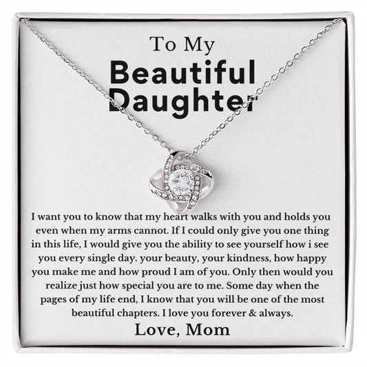 To My Beautiful Daughter - Love Knot Necklace