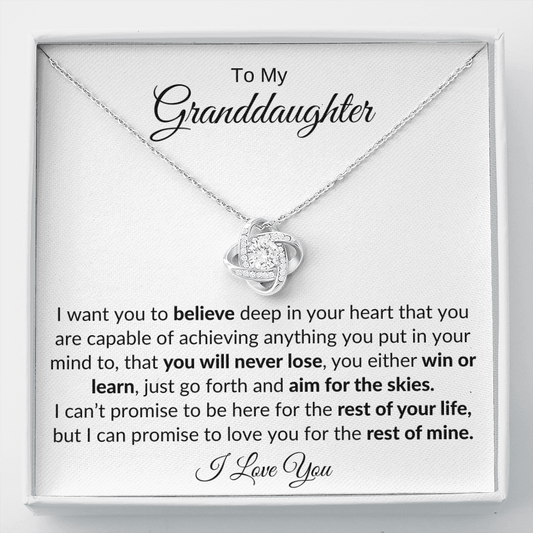 To My Granddaughter - Love Knot Necklace
