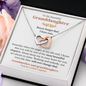 To My Granddaughter - Forever Linked Together - Interlocked Heart Necklace