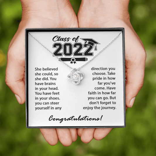 Graduation - Enjoy The Journey - Love Knot Necklace