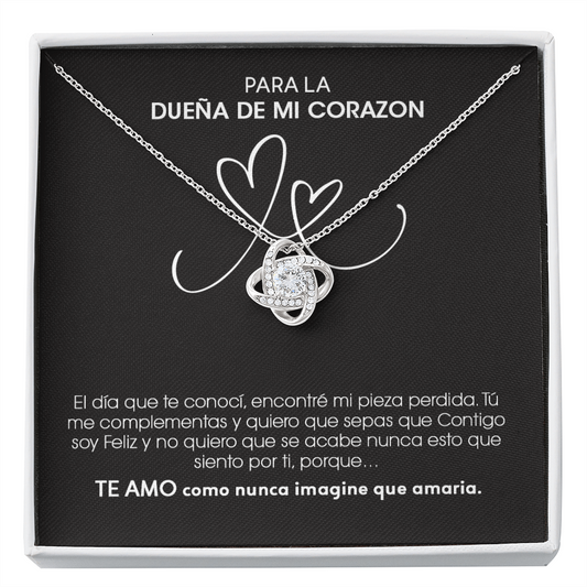 Para la dueña de mi corazon | Collar de nudo de amor