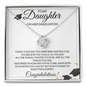 To My Daughter - Graduation Love Knot Necklace
