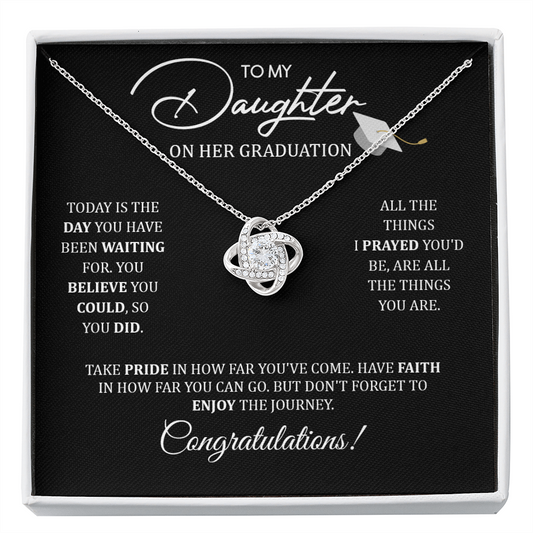 A mi hija / graduación / collar de nudo de amor