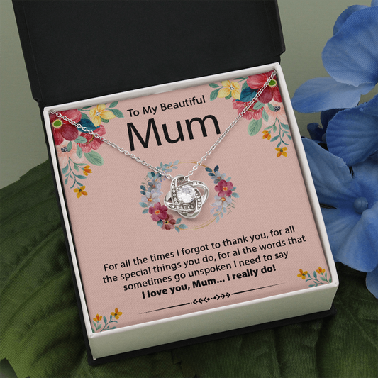 A mi hermosa mamá - amor nudo collar