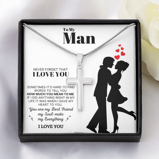 A mi hombre | Tú eres mi todo | Collar con una cruz ❤️