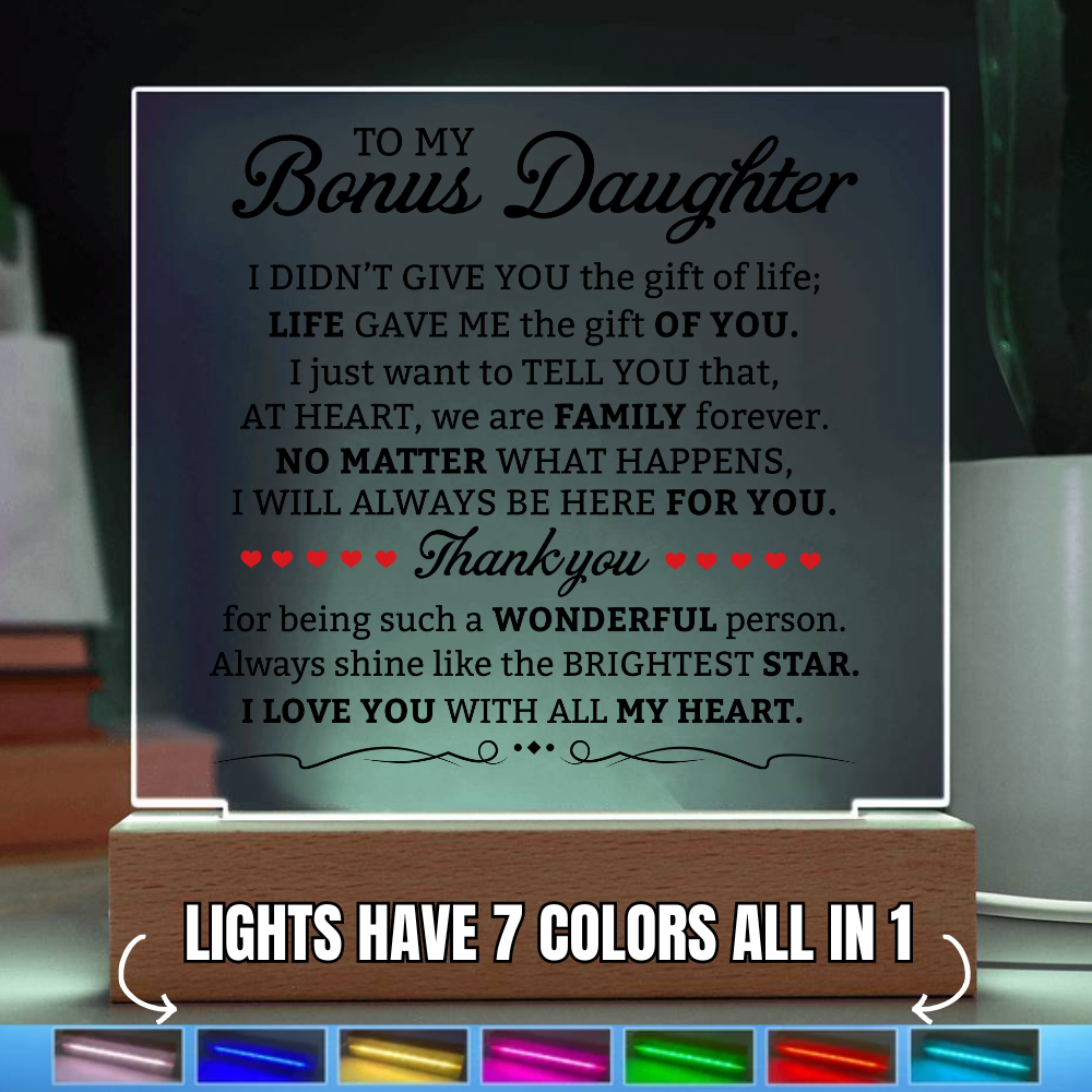 (ALMOST SOLD OUT) To My Bonus Daughter | Shine Like The Brightest Star | Acrylic Lamp