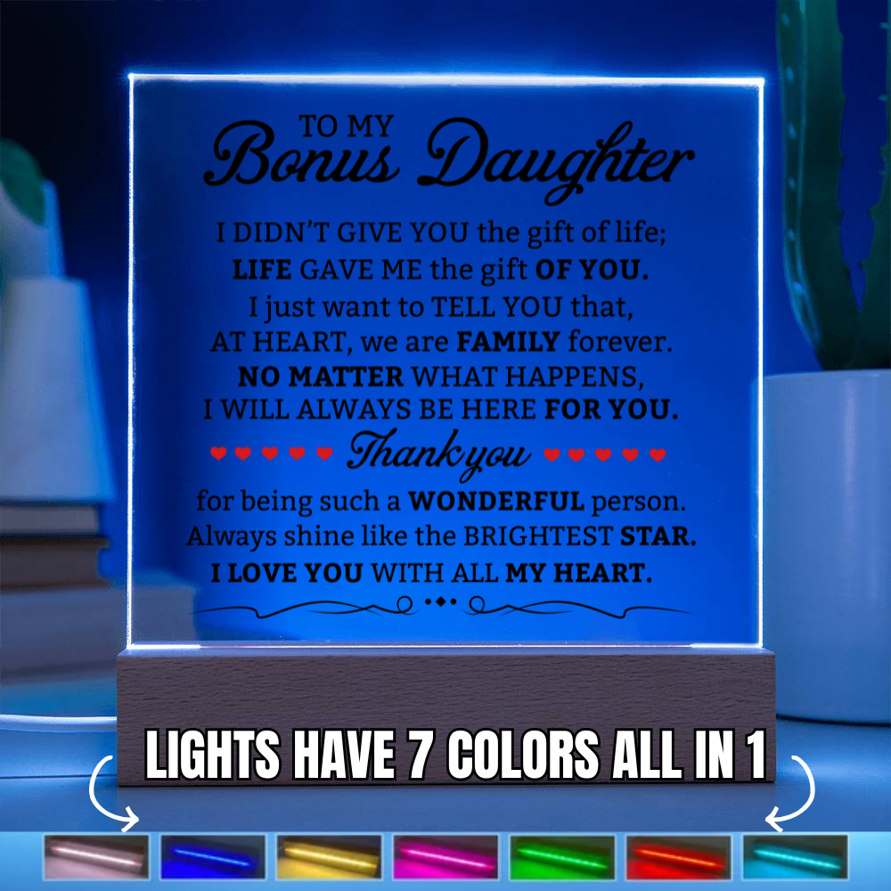 (ALMOST SOLD OUT) To My Bonus Daughter | Shine Like The Brightest Star | Acrylic Lamp