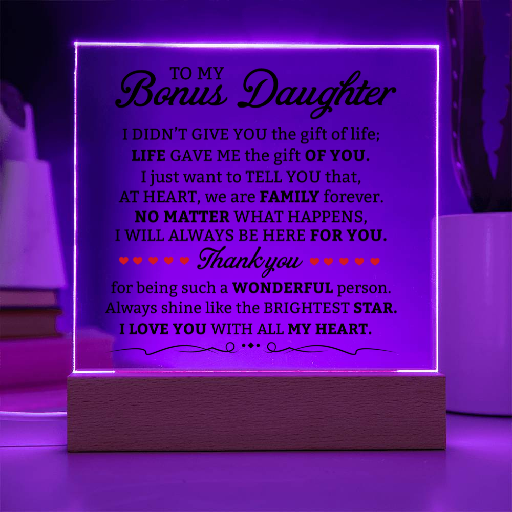 (ALMOST SOLD OUT) To My Bonus Daughter | Shine Like The Brightest Star | Acrylic Lamp