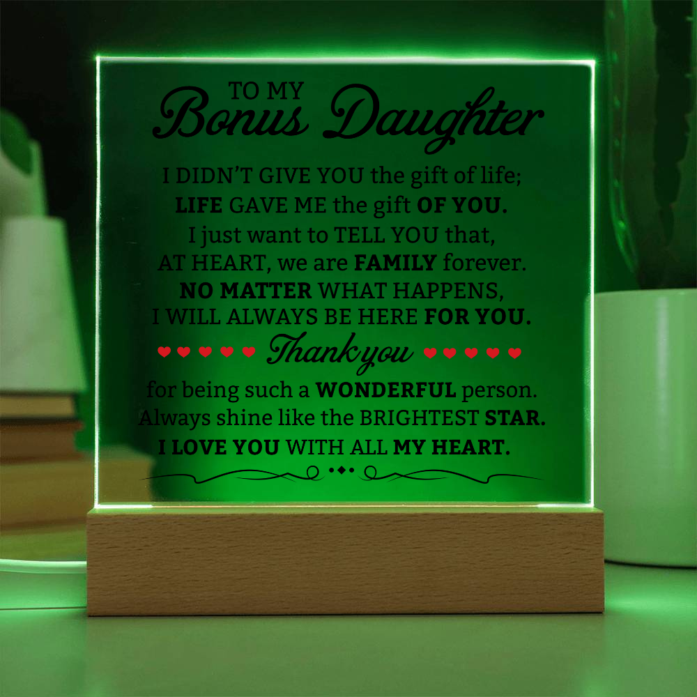 (ALMOST SOLD OUT) To My Bonus Daughter | Shine Like The Brightest Star | Acrylic Lamp