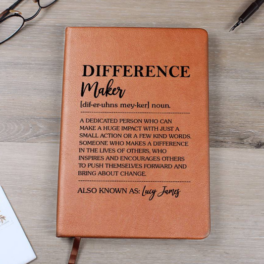 Personalized Difference Maker Journal - Appreciation Gift