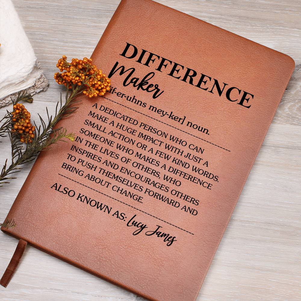 Personalized Difference Maker Journal - Appreciation Gift