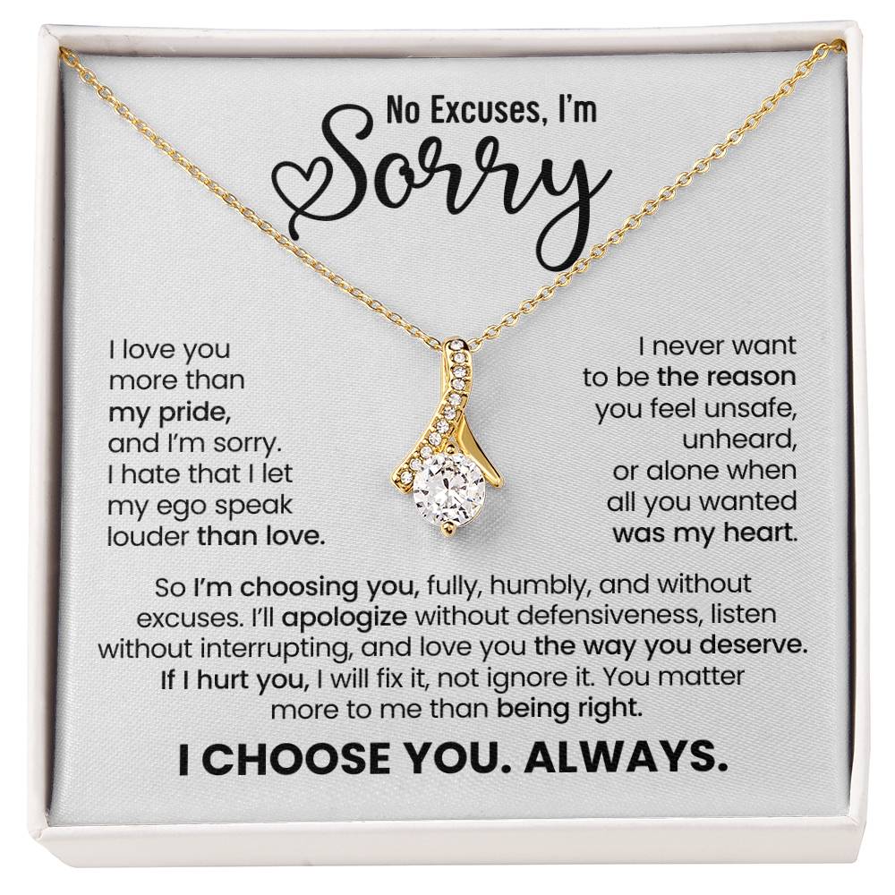 Apology Gift For Her – Alluring Beauty Necklace – No Excuses, I’m Sorry