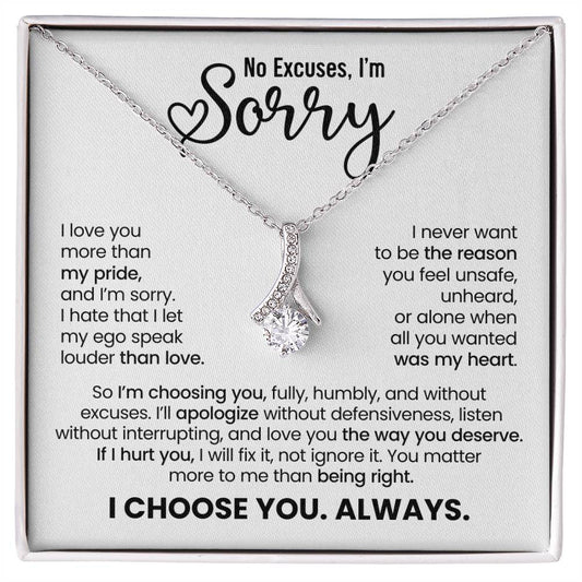 Apology Gift For Her – Alluring Beauty Necklace – No Excuses, I’m Sorry