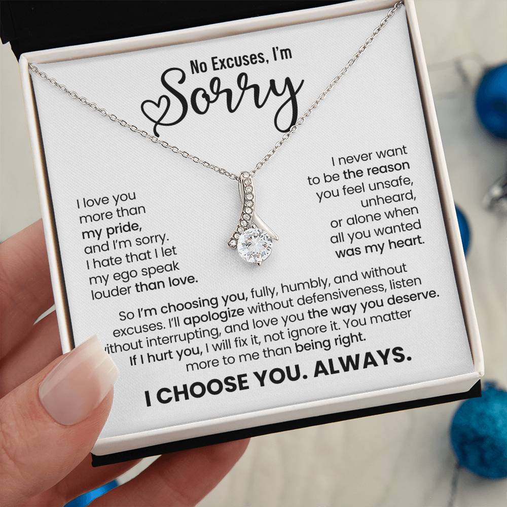 Apology Gift For Her – Alluring Beauty Necklace – No Excuses, I’m Sorry