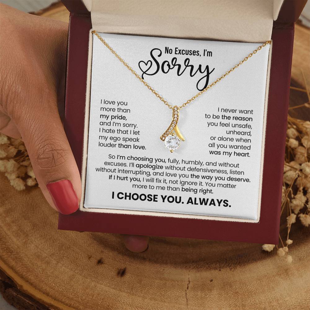 Apology Gift For Her – Alluring Beauty Necklace – No Excuses, I’m Sorry