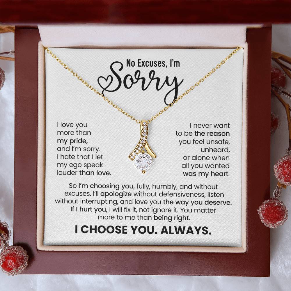 Apology Gift For Her – Alluring Beauty Necklace – No Excuses, I’m Sorry