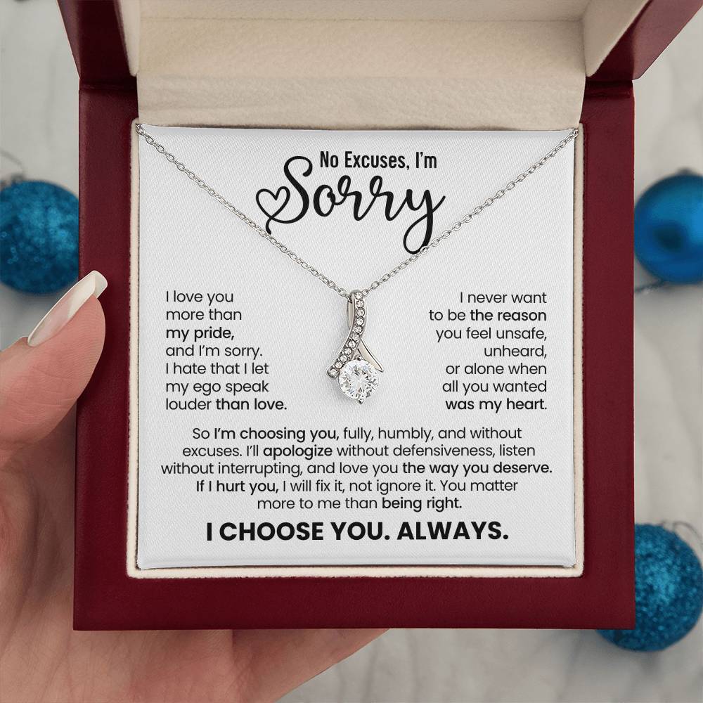 Apology Gift For Her – Alluring Beauty Necklace – No Excuses, I’m Sorry