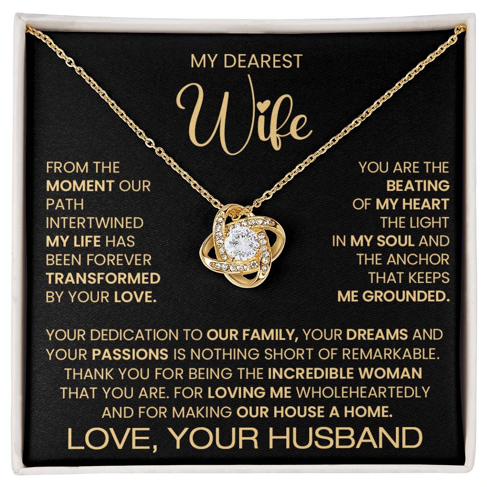 Gift For Wife "You Are an Incredible Woman" Love Knot Necklace