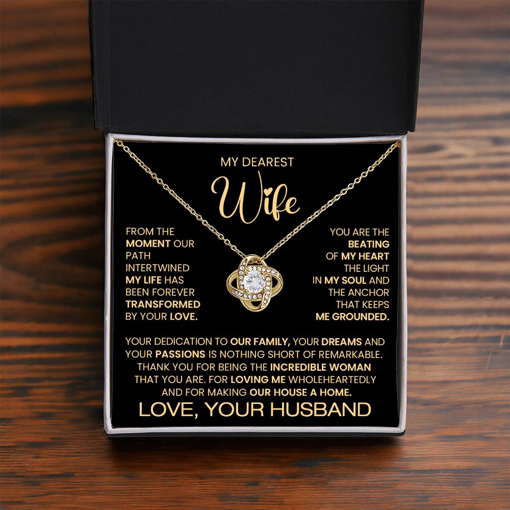 Gift For Wife "You Are an Incredible Woman" Love Knot Necklace