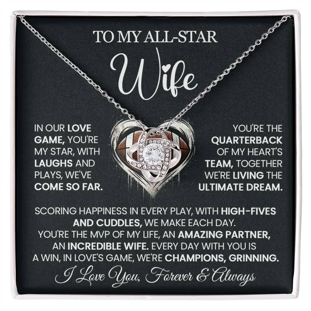 To My All-Star Wife - Love Knot Necklace - You Are My Star!