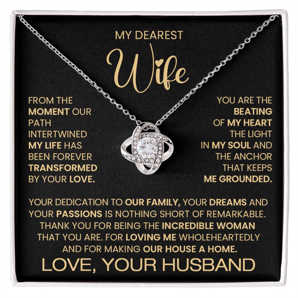 Gift For Wife "You Are an Incredible Woman" Love Knot Necklace