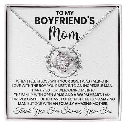 To My Boyfriend's Mom "You Are Amazing" Love Knot Necklace