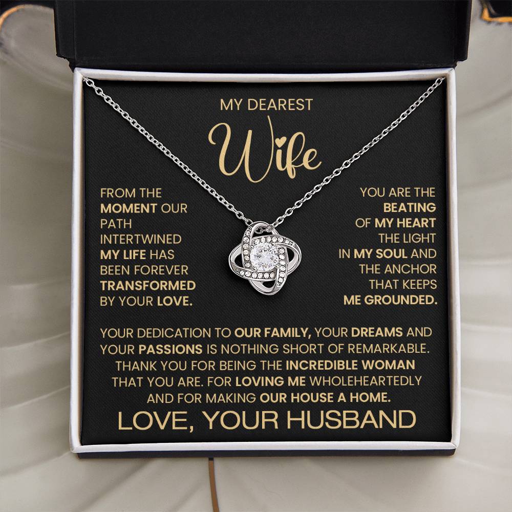 Gift For Wife "You Are an Incredible Woman" Love Knot Necklace