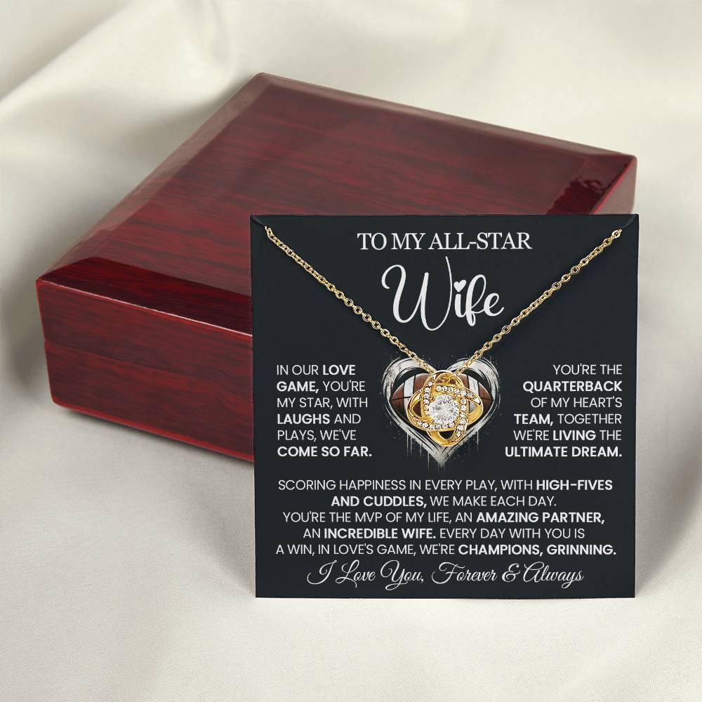 To My All-Star Wife - Love Knot Necklace - You Are My Star!