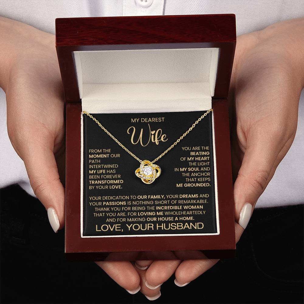 Gift For Wife "You Are an Incredible Woman" Love Knot Necklace